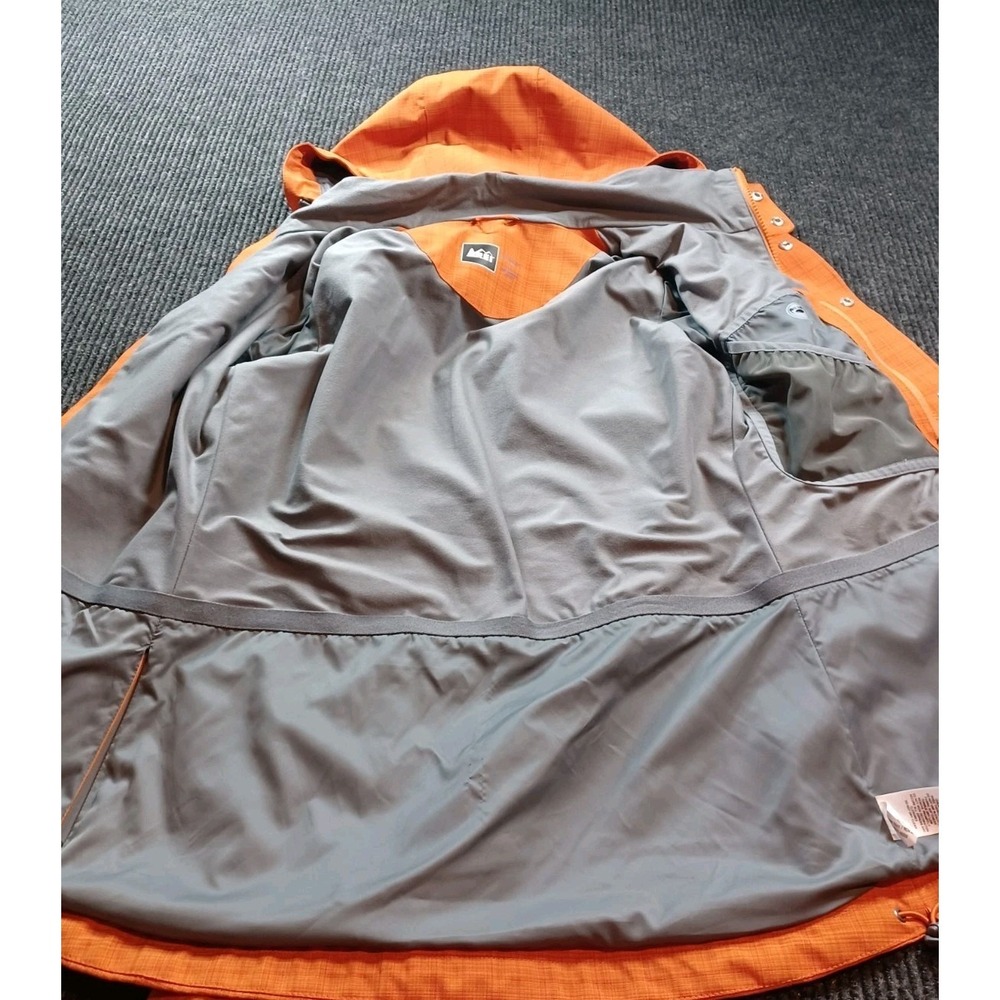 REI MADRONA Orange‎ Plaid Waterproof  Hooded Jacket Women's S - Picture 4 of 13
